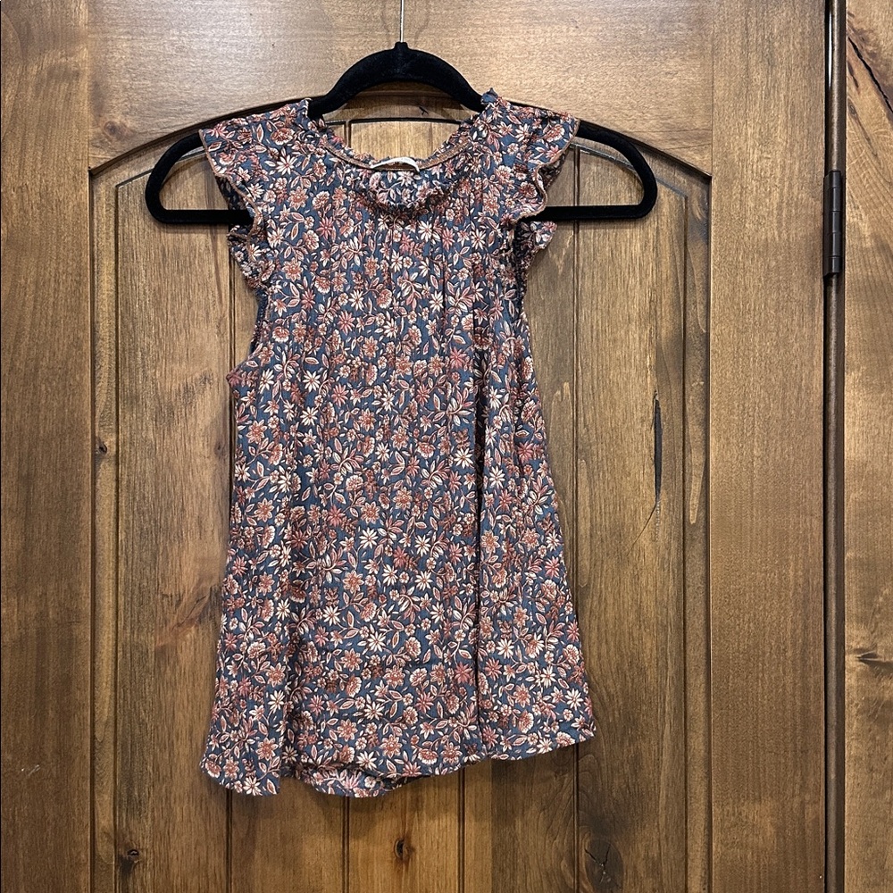 Floral Ruffle Sleeve Blouse - Multicolor